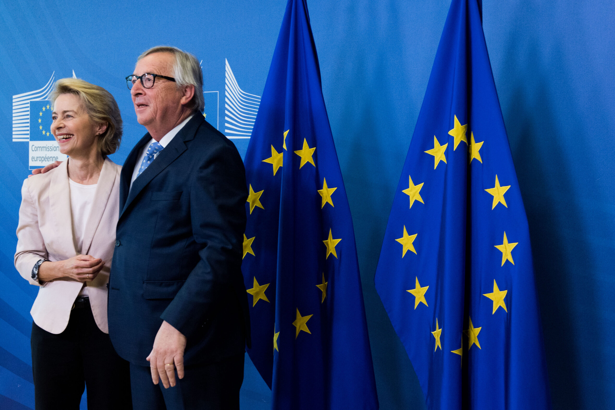 Jean-Claude Juncker, President of the EC, receives Ursula Von der Leyen, President designate of the EC