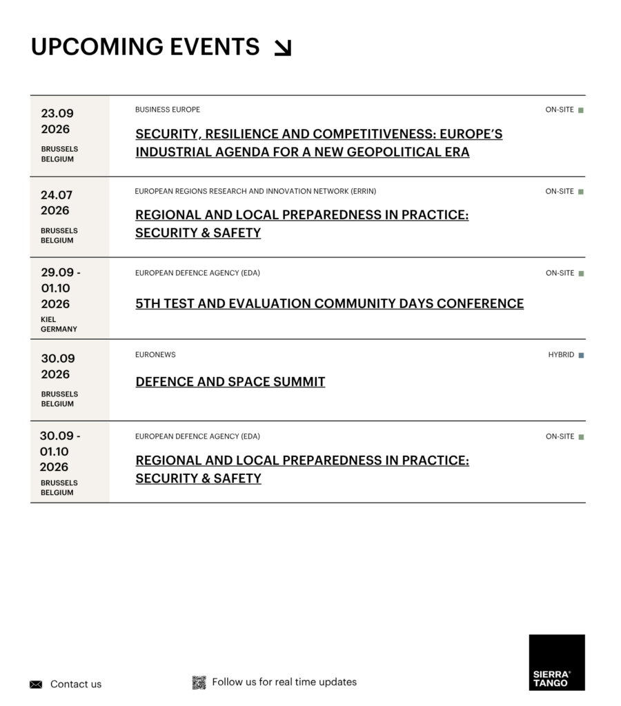 Upcoming events 09/2026 - 2